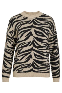 Vila Jersey de punto con viscosa Estampado beige Hot