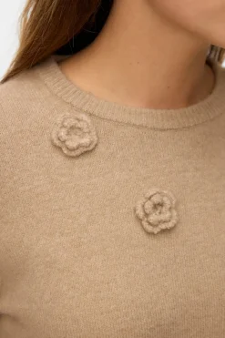 Vero Moda Jersey de punto cuello redondo Marr&oacute;n New