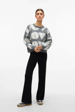 Vero Moda Jersey de punto cuello redondo Gris Clearance