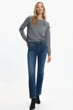 Vero Moda Jersey de punto cuello redondo Gris