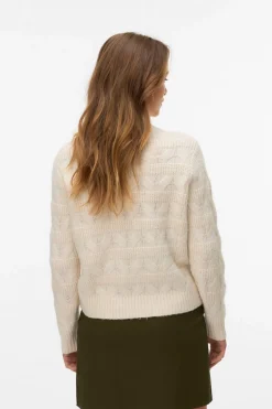 Vero Moda Jersey de punto cuello subido Beige New