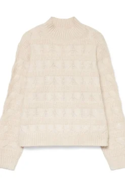 Vero Moda Jersey de punto cuello subido Beige New