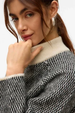 Vero Moda Jersey de punto cuello subido Gris Discount