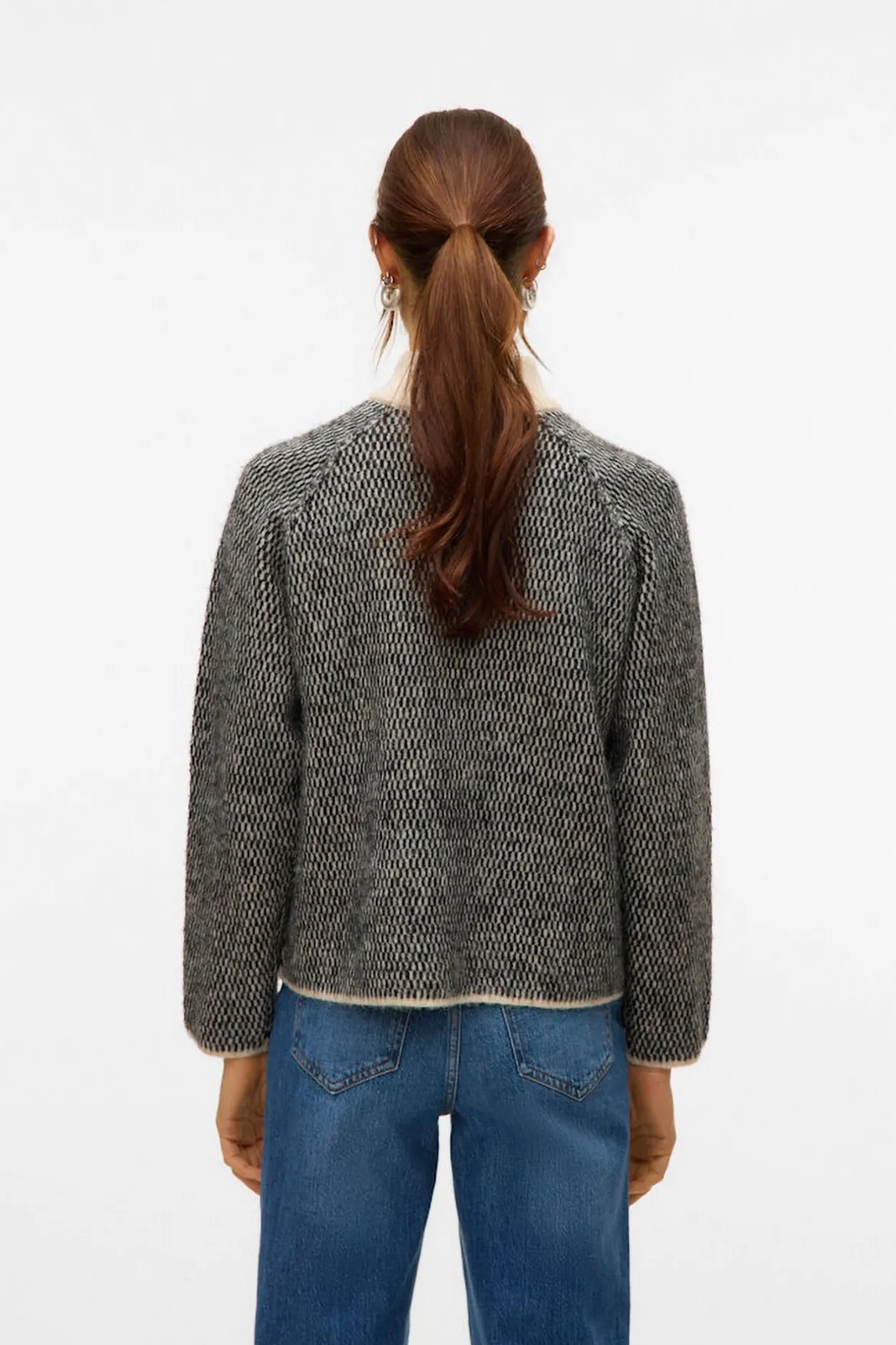 Vero Moda Jersey de punto cuello subido Gris Discount