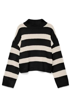 Vero Moda Jersey de punto cuello subido Negro New