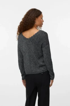 Vero Moda Jersey de punto de manga larga Gris oscuro Online