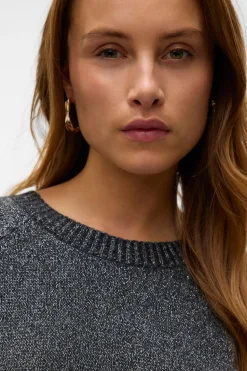 Vero Moda Jersey de punto de mujer con lurex Gris oscuro Discount