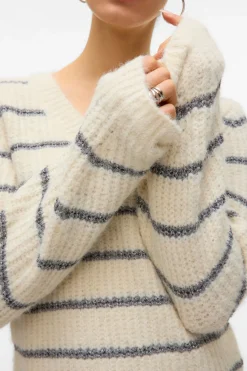 Vero Moda Jersey de punto detalles lúrex Beige Clearance