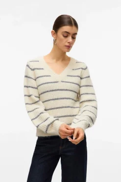 Vero Moda Jersey de punto detalles lúrex Beige Clearance