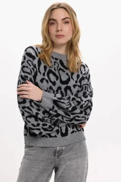 Vila Jersey de punto estampado de viscosa Gris Online