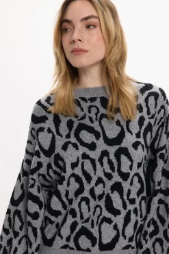 Vila Jersey de punto estampado de viscosa Gris Online