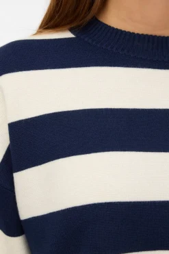 Vero Moda Jersey de punto fino cuello redondo Azul marino Sale