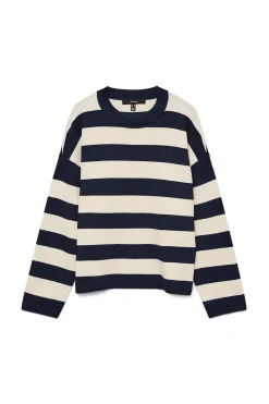Vero Moda Jersey de punto fino cuello redondo Azul marino Sale