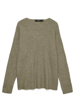 Vero Moda Jersey de punto fino de mujer con brillos Verde Discount