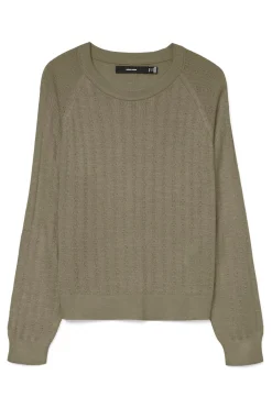 Vero Moda Jersey de punto fino manga larga Verde Clearance