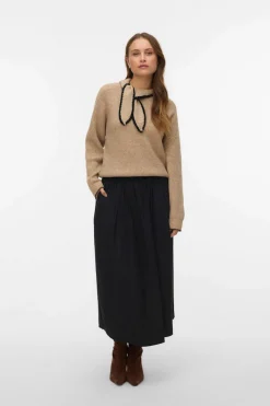 Vero Moda Jersey de punto lazada Marr&oacute;n New