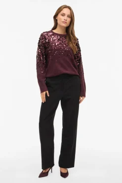 Vila Jersey de punto lentejuelas Morado Online