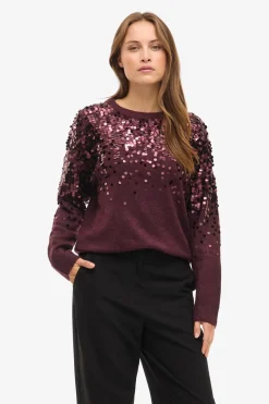 Vila Jersey de punto lentejuelas Morado Online