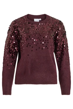 Vila Jersey de punto lentejuelas Morado Online