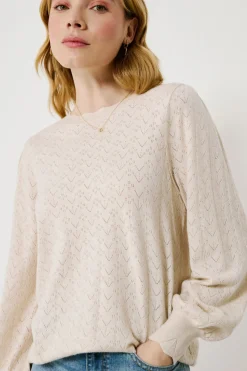 Vila Jersey de punto pointelle Marr&oacute;n Sale