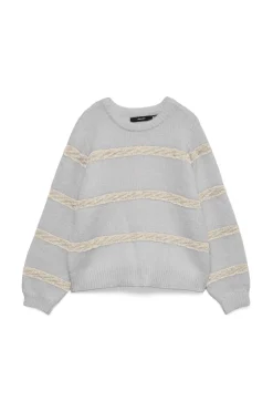 Vero Moda Jersey de punto rayas Gris Best