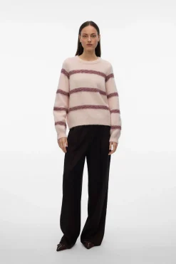 Vero Moda Jersey de punto rayas Rosa Sale