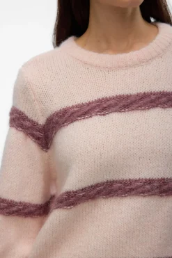 Vero Moda Jersey de punto rayas Rosa Sale