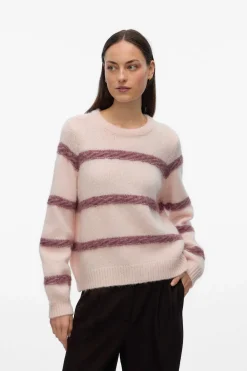 Vero Moda Jersey de punto rayas Rosa Sale