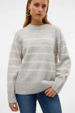 Vero Moda Jersey de rayas Gris Sale