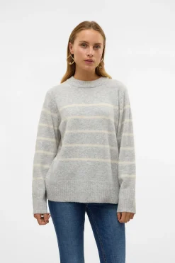 Vero Moda Jersey de rayas Gris Sale