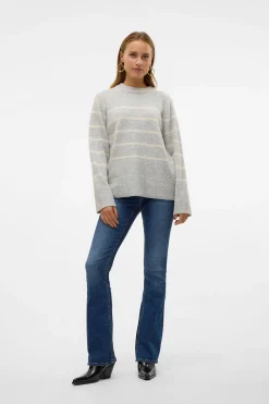 Vero Moda Jersey de rayas Gris Sale
