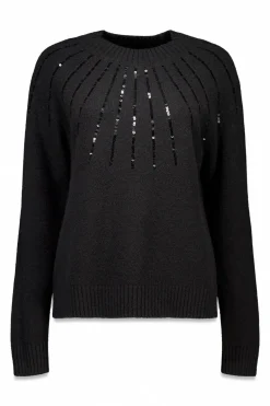 Cortefiel Jersey delantero lentejuelas. Negro Clearance