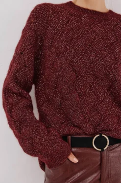 Cortefiel Jersey delantero lentejuelas. Granate