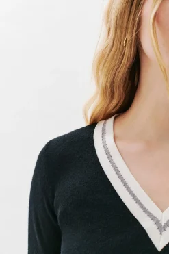 Caroll Jersey detalle cuello Negro Best