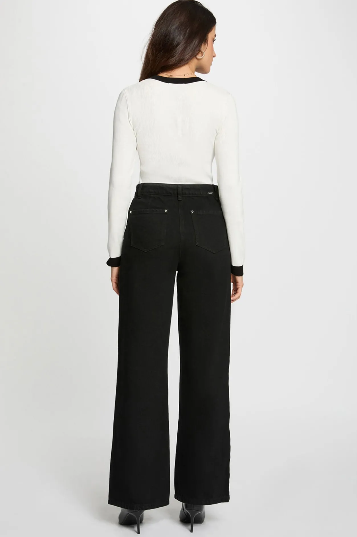 Morgan Jersey entallado con cuello en V Blanco Sale