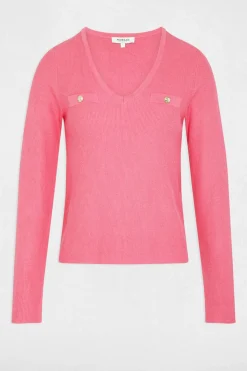 Morgan Jersey entallado con cuello en V Rosa Best