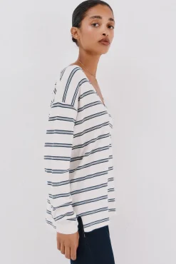 Cortefiel Jersey escote pico Estampado azul New