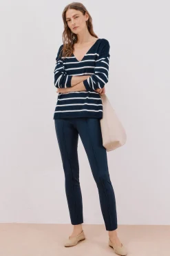 Cortefiel Jersey escote pico Estampado azul Clearance