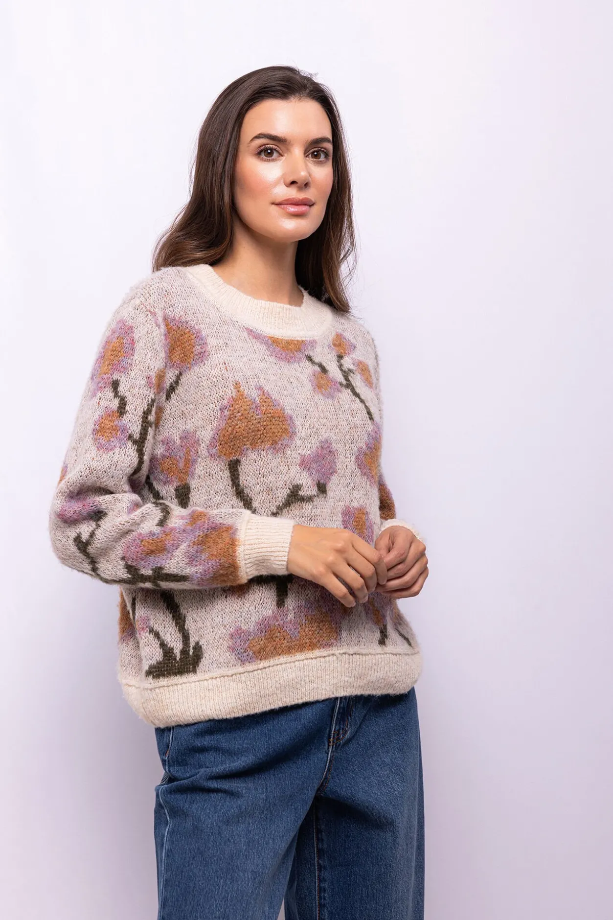 Object Jersey estampado flores Estampado beige Outlet