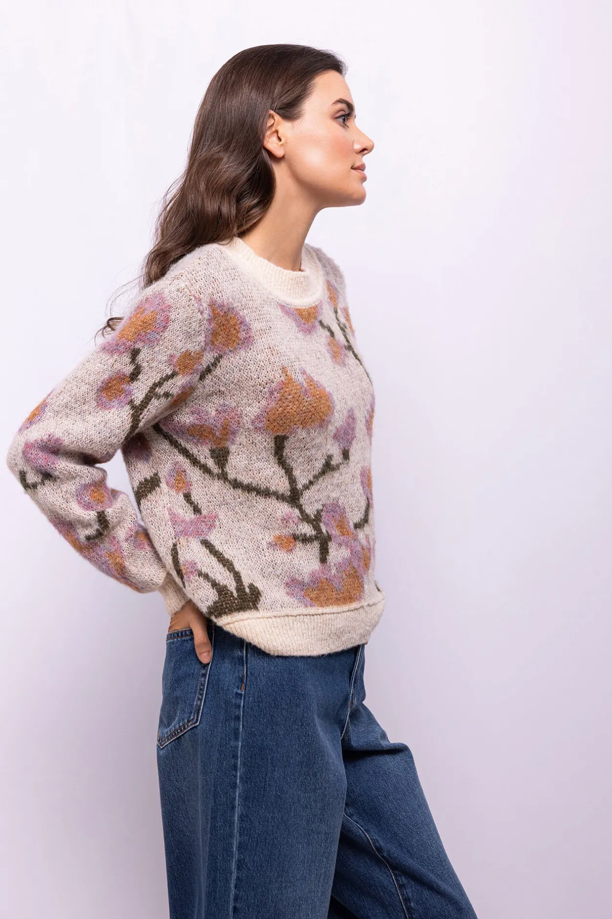 Object Jersey estampado flores Estampado beige Outlet