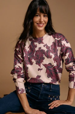 Polín Et Moi Jersey estampado lurex Isaline Estampado granate Discount