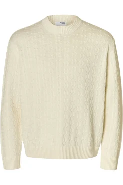 Selected Jersey estructura 100% algodón orgánico. Blanco