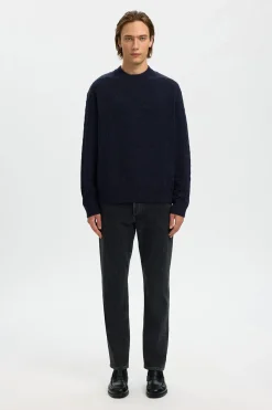 Selected Jersey estructura 100% algodón orgánico. Azul marino Outlet