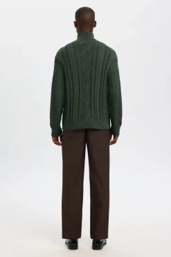 Selected Jersey estructura 100% algodón orgánico Verde oscuro Clearance