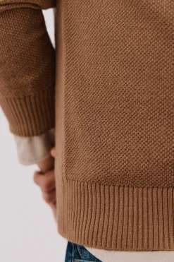 Cortefiel Jersey estructura lana cuello polo botones Beige Online