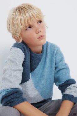 Springfield Kids Jersey figuras geometricas para niño azul New