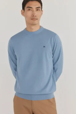 Pedro del Hierro Jersey fino algodón premium cuello redondo Azul New