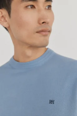 Pedro del Hierro Jersey fino algodón premium cuello redondo Azul New