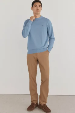 Pedro del Hierro Jersey fino algodón premium cuello redondo Azul New