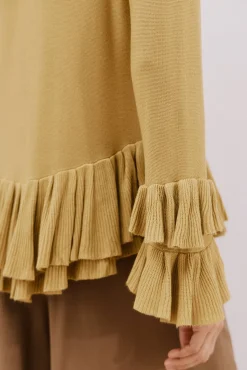 Cortefiel Jersey fino volantes. Verde Sale